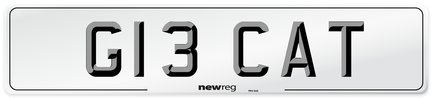 G13 CAT Number Plate from New Reg